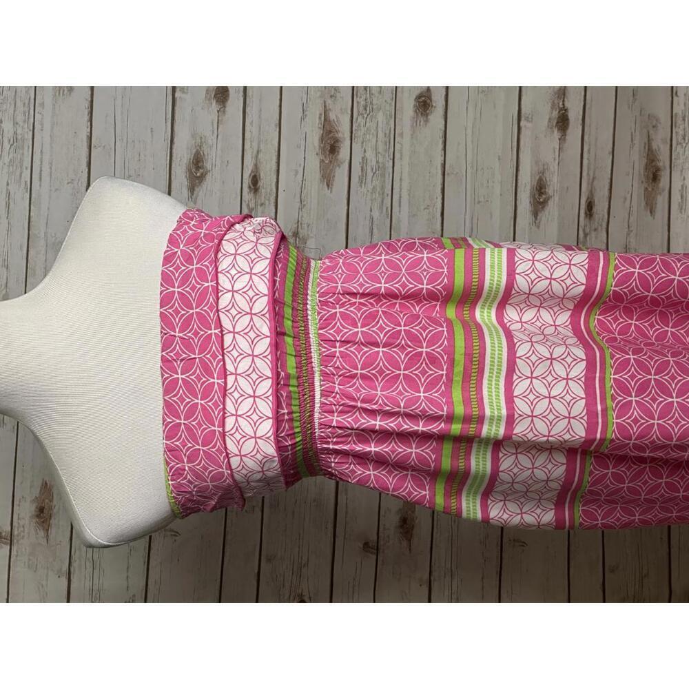 escapada tropical pink/multicolored strapless ruffled maxi dress Size Small - Picture 2 of 6